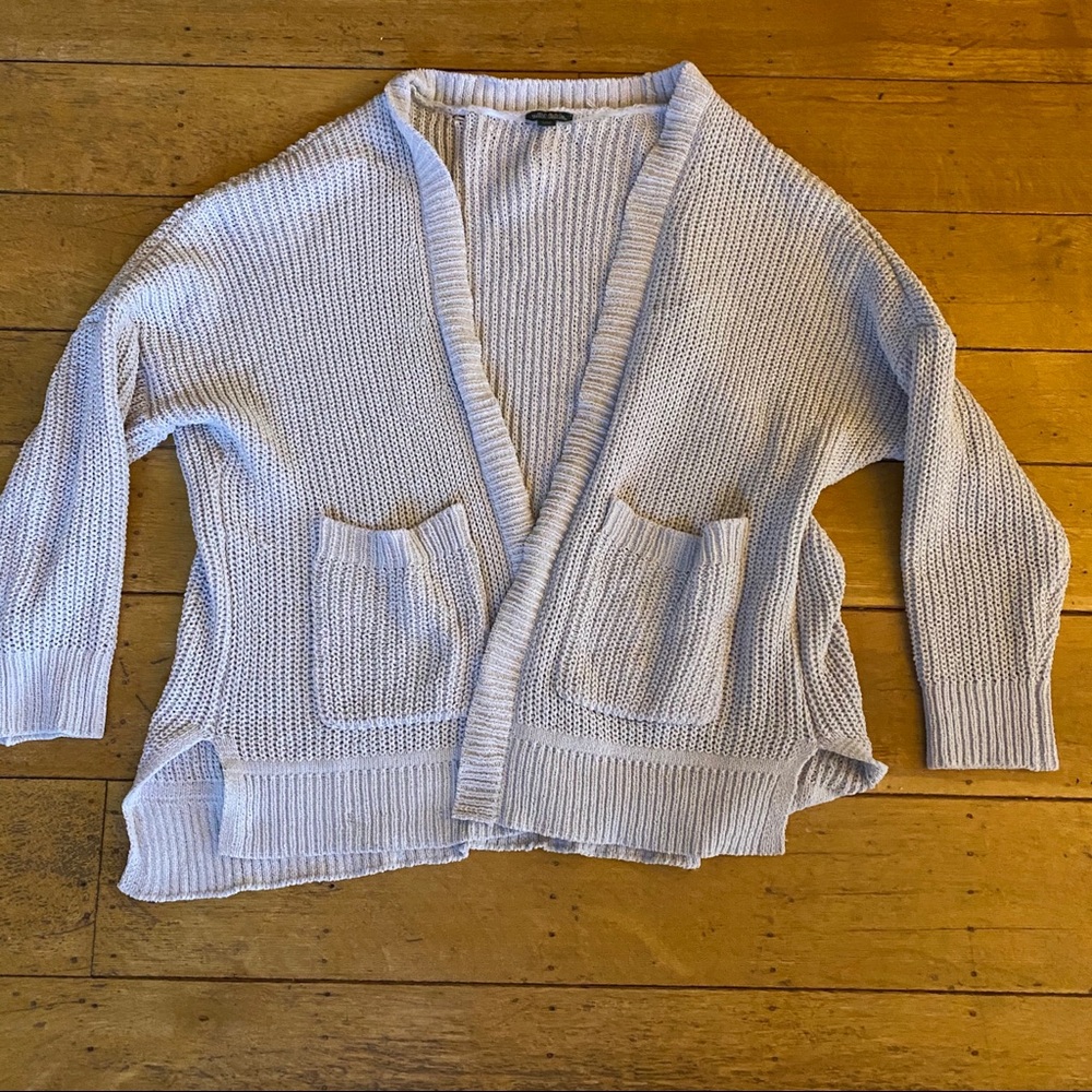 soft knit gray cardigan